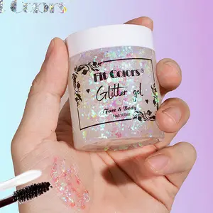 100ml Glitter Gel Eye Shadow Liquid Face Body Large Sequin Gel Πολυλειτουργικό Πολύχρωμο Loose Sequins Cream Party Διακόσμηση