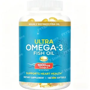 Oli de peix Omega 3 Mini càpsules toves 1000 mg EPA + DHA Suplements ultra purs Suport per a la salut del cor Fàcil d'empassar Minis 180 recomptes