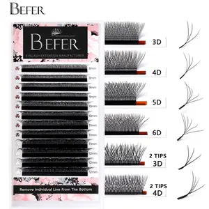 Befer Cilios YY/3D/4D/5D/6D W شکل اکستنشن مژه مصنوعی فیبر تکنولوژیکی نرم طبیعی حرفه ای عمده فروشی