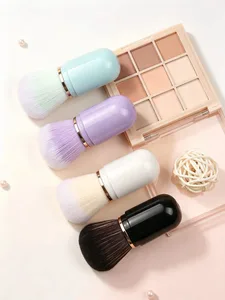Jednodílný zasouvací štětec na make-up s mini kapslí Multifunkční cestovní štětec na make-up s ochranným uzávěrem Přenosný nástroj na make-up vhodný pro konturování tvářenek s korektorem na cestách a jako dárek