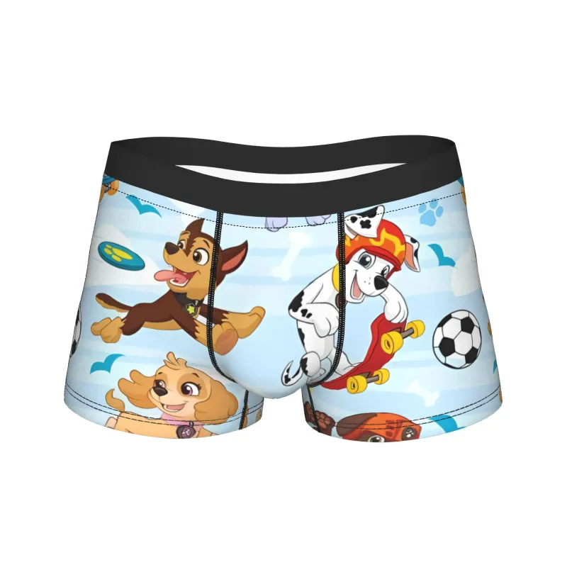 Karikatür Pençe Köpekler Devriyeler Gövde 3D Kese Iç Çamaşırı Trendy Tasarım Şort Külot Seksi Yumuşak Erkek Külot Büyük Boy