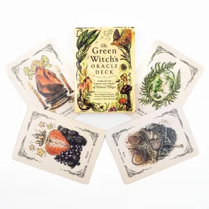 Set de 50 bucăți Oracle Deck-ul Vrăjitoarei Verde - Cărți de masă pentru jocuri de petrecere de grup Precognire și divinare 10,3x7,3cm