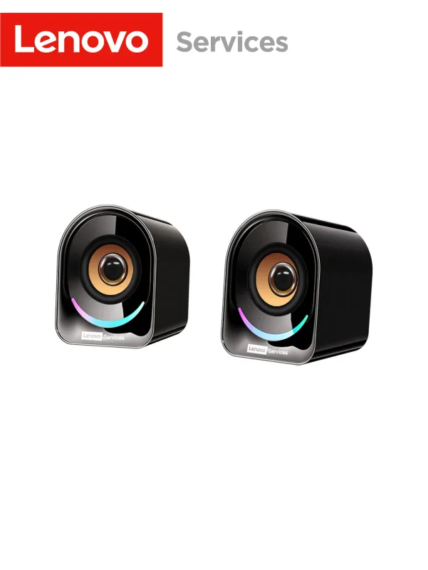 Lenovo Haut-parleurs de bureau Petits haut-parleurs portables Haut-parleurs d'ordinateur de bureau pour ordinateur portable Mini haut-parleurs filaires Petits haut-parleurs multimédia de bureau pour ordinateur portable