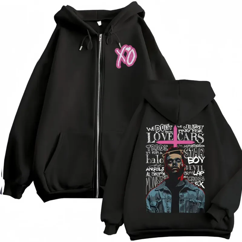 The Weeknd XO After Hours Album Giacca Felpa Uomo Donna Moda Hip Hop Felpe con cerniera Cardigan con cerniera di alta qualità