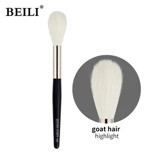 1 pièces 100% poils de chèvre surligneur noir pinceaux de maquillage professionnel naturel poney fard à paupières Blush sourcils pinceaux de maquillage