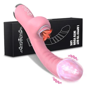 Vibrador consolador FairyKiss per a dones 2 en 1, estimulador de clítoris per llepar la llengua, punt G, Massatge vaginal, ventosa femenina, joguina sexual per a adults