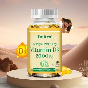 Nagy hatékonyságú D3-vitamin 50 000 NE - 120 vegetáriánus kapszula - Gluténmentes, nem GMO-mentes idegrendszer egészségének támogatása immunrendszer