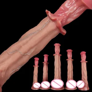 Valtava realistinen pitkä hevonen dildo penis iso iso eläimen penis pehmeä muni sutcion kuppi anaalidildot aikuisten seksilelu naisille miehille homo