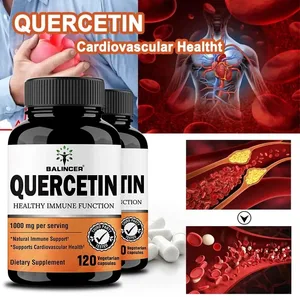 Quercetina 1000 mg de bioflavonoides por suplemento de cápsula vegetal apoya la salud inmunológica cardiovascular y respiratoria antioxidante