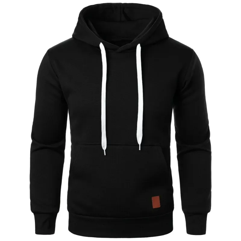 Erkek Rahat Kapüşonlu Yaka İpli Hoodies Tişörtü Uzun Kollu Gömlek Açık Sokak Sokak Düz Renk Hafif Kazak