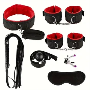Alat Seks BDSM Kit Set Ikatan Mewah Borgol Permainan Seks Whip Gag Pengapit Puting Mainan Untuk Pasangan Aksesori Eksotik Tiada Penggetar
