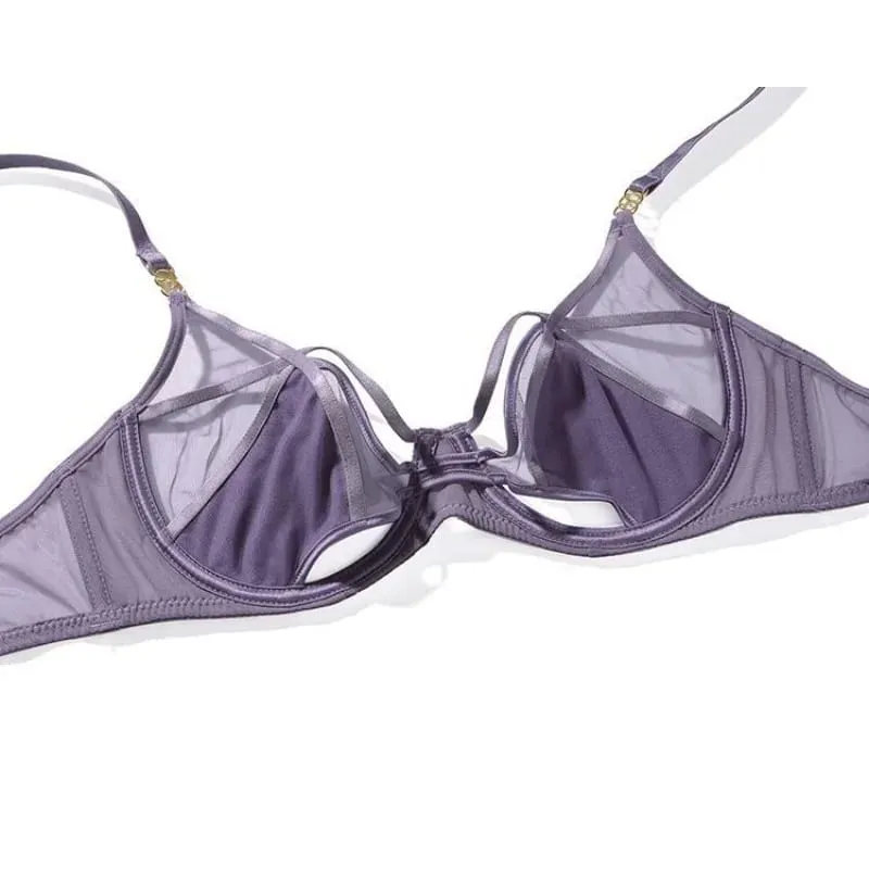 Set Sutiã E Calcinha Rendado Sem Espuma Aro Flexível Push Up Transparant Estilo Dark Academia Sensual E Elegante