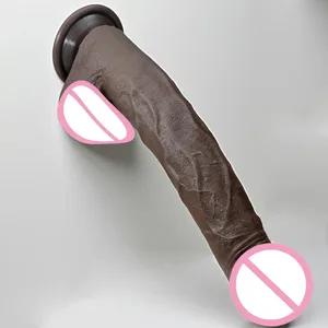 28 cm supermyk silikondildo med sugekopp Fleksibel G-punkts strap-on for kvinner Menn Lesbisk - lang penis sexleketøy for par