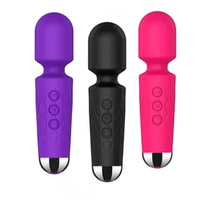 Poderosa varinha mágica de 20 velocidades, estimulador de clitóris, massageador do ponto G, brinquedo sexual portátil recarregável para mulheres