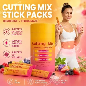 Barreja de begudes Berberine Yerba Mate Reducció del metabolisme i suport energètic Sabor d'açaí de maduixa Benestar intestinal 30 paquets de pals 180 g