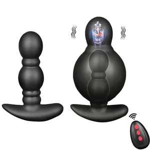 무선 원격 제어 남성 전립선 마사지 풍선 항문 플러그 10 진동 모드 엉덩이 플러그 항문 확장 진동기 섹스 토이