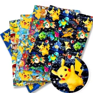 Pokemon Kartun Fabric140*50Cm Buatan Tangan Jahit Patchwork Quilting Gaun Bayi Rumah Lembar Dicetak Kain Kain Jahit Anak-anak