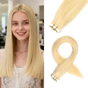 14-24 "Estensioni PU invisibili 50g Nastro per capelli umani Remy brasiliani nelle estensioni dei capelli Capelli umani veri per le estensioni dei capelli delle donne