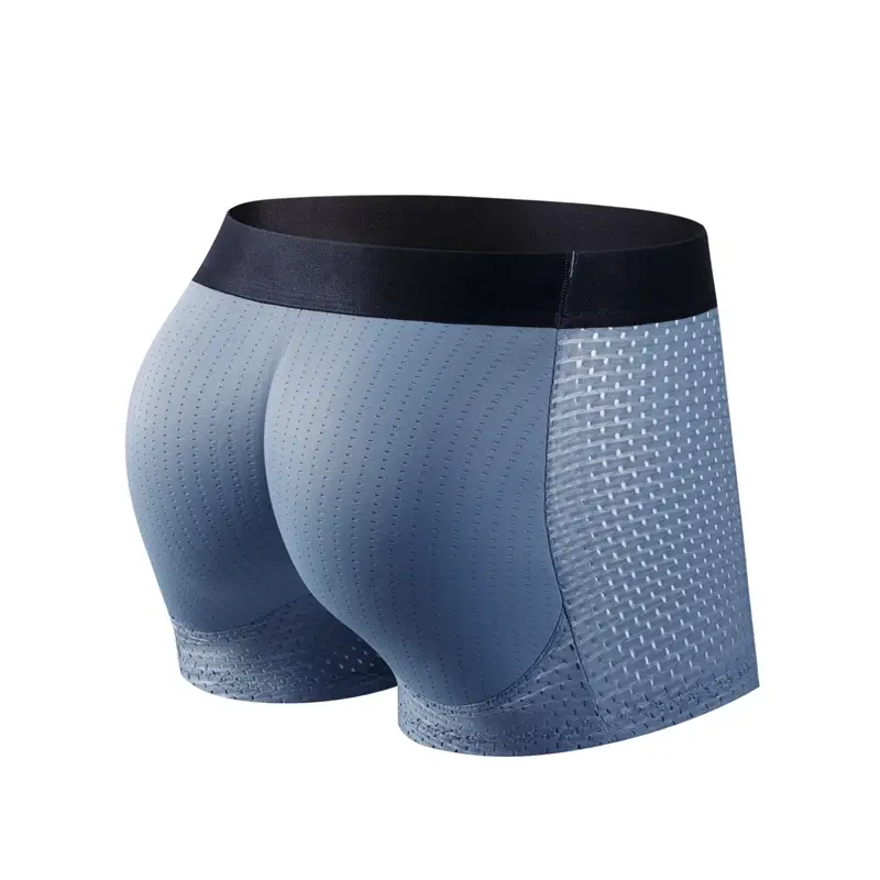 Herrbyxor Inbyggd Fake Butt Hip Lifter Enhancer Shorts Boxershorts Vadderade underkläder Shapewear Kalsonger Nylon Andas