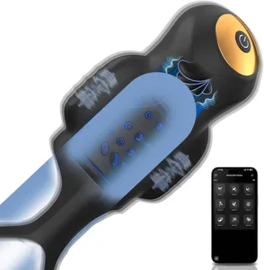 Miesten masturbaattori Pennis Vibrator 10 Vibrating 3 Motors Stroker App Control 360° Käärittävä seksilelu miesten harjoitteluun