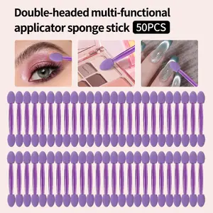 50 pz applicatori in spugna per ombretto a doppia estremità pennelli per trucco usa e getta viola per correttore ombretto nail art e sopracciglia
