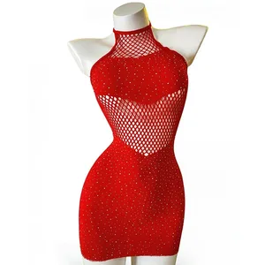 Malha praia cobrir vestido feminino christm oco para fora sheer fishnet bodycon vestido sexy festival de música rave outfit roupa de banho coverups