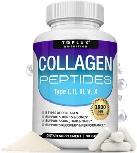 Çoklu Kollajen Peptitler Kapsülleri 1800mg - Hidrolize Protein Kollajen Kompleksi Hapları Erkekler Kadınlar için Cilt ve Saç Eklemini Destekler
