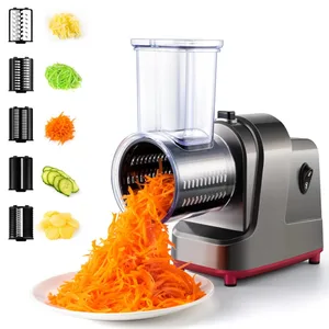 Cortadora de verduras eléctrica 5 en 1 de 250W, trituradora automática para ensaladas, rallador de queso, cortador de repollo y zanahoria JT253