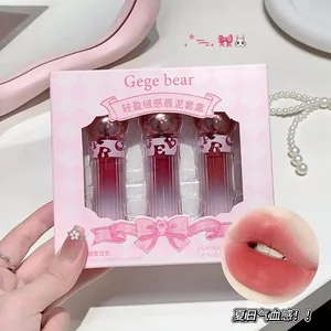 Set Lip Gloss Matte 3 Warna Melembapkan Tahan Lama Kalis Air Kalis Peluh Non Transfer Gincu Cecair 1kotak