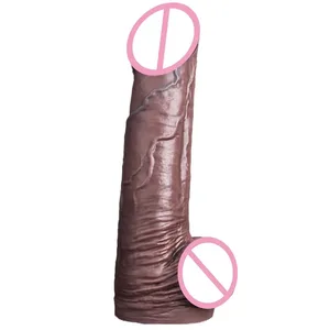 Supermyk silikondildo med sugekopp Fleksibel stor penis G-punkt Strap-On sexleketøy for kvinner Menn Lesbisk
