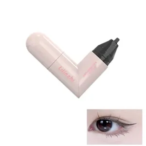 Tee tee-se-itse Rotate Eyeliner -leimasin Integroitu musta ruskea kaksikärkinen Eyeliner Wing stencil vedenpitävä tahrankestävä pitkäkestoinen nestekynä