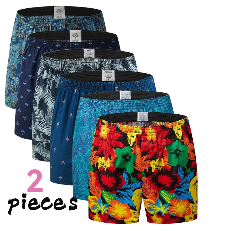Herren-Boxershorts aus Baumwolle, Herrenunterwäsche mit bedrucktem Muster, Shorts im College-Stil, atmungsaktive und bequeme Loungewear für den Sommer