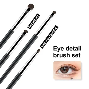 Petit pinceau de maquillage pour fard à paupières, 4 pièces, brosse de détail, poils de poney, Eyeliner, correcteur de taches fines, ensemble Portable