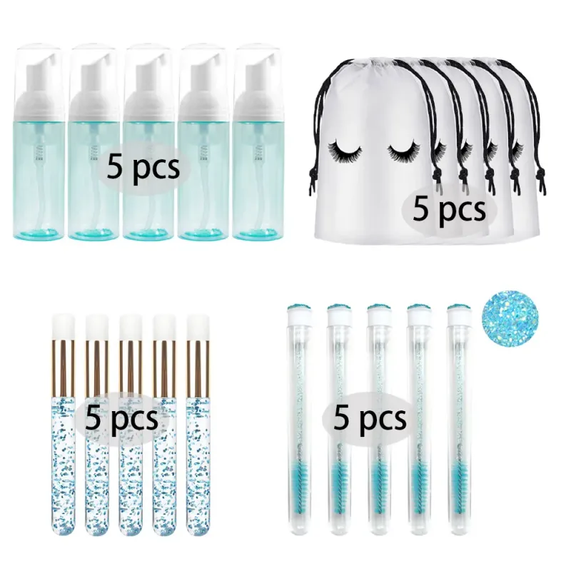 20/40 ks 60ml plastové plnitelné nepropustné lahvičky s prázdnou pumpičkou na řasy Sada cestovního dávkovače mýdla na mýdlo na make-up