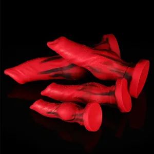 Obrovské silikonové Fantasy Animal Dildo Anální kolík Sexu s prostatou Pro muže Ženy Velký uzel Pes Dildo Přísavka Zátka na kohoutek Sex Toys18