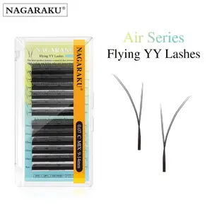 Extensions de cils en forme de Y de cils de renard volant YY doux naturels préfabriqués ventilateurs de Volume paquet de maquillage de cils