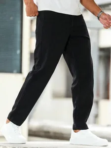 شلوار جین باریک مشکی مردانه Unisex Drip Y2k اصل جین مدرن بدون لوازم جانبی یا کمربند