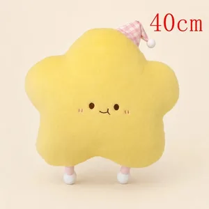 40-60 cm schattig ster pluche kussen met slaaphoed kawaii ster gevuld kussen zacht pluizig bank sierkussen meisje slaapkamer interieur