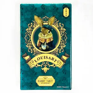 Louisart Konijn Tarot Kaarten 78 Kaarten Vintage Groene Luxe Tarot Dek Schattig Antropomorf Konijn Art Waarzeggerij Kaarten Spel