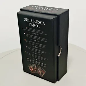 12*7cm 350GSM dupla dombornyomott kartonra nyomtatva Sola Busca tarot pakli merev dobozban 78 db vintage tarot kártya