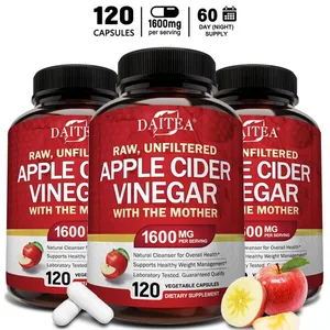Apfelessig 1600 mg mit der Mutter für eine gesunde Verdauung, Gewichtsverlust und Energie