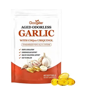Googeer Geurloze Knoflook Softgels met CoQ10 Ubiquinol Vitamine K2 MK-7 Hartcirculatie Energie Immuunondersteuning 60 Tellen