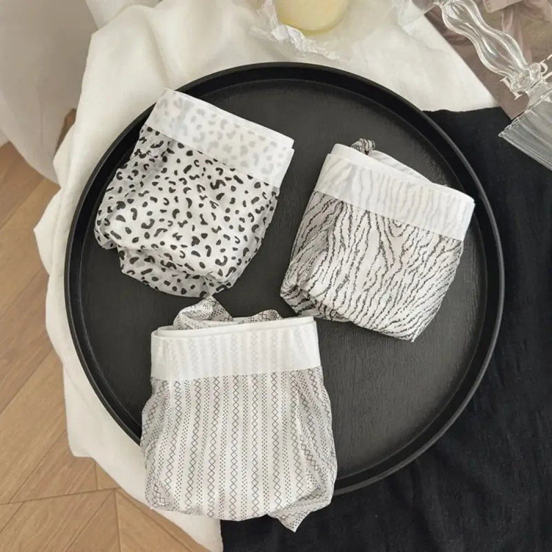 Celana Boxer Sutra Es Tipis Modis Celana Boxer Motif Macan Tutul Garis Tembus Pandang Celana Dalam Perasaan Dingin Mulus Sejuk Setiap Hari