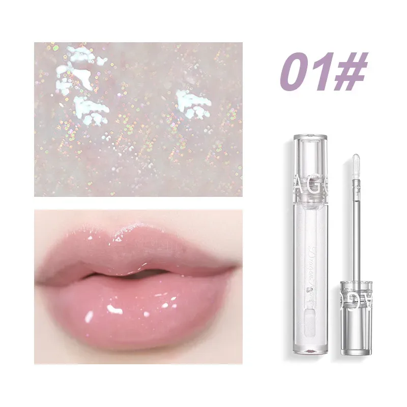 Mirror Water Gloss Glaze Lip Glaze Hydratační tekutá rtěnka Dlouhotrvající vyživující Skleněný lesk na rty Transparentní Tón na skvrny na rty
