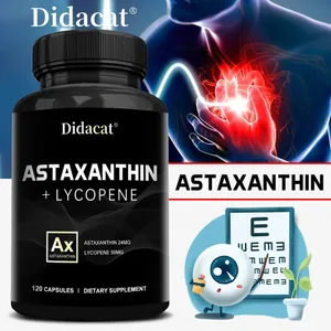 Astaxantina islandese 24 mg + licopene 50 mg Integratore alimentare antiossidante immunitario cuore cervello articolare - 120 Capsule