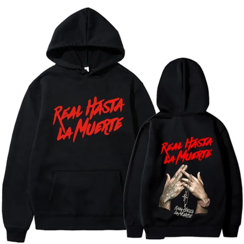 Nový rapper Anuel AA mikiny s potiskem Muži Žena Móda Mikina s kapucí Zpěvák Mikiny s grafickým potiskem pro fanoušky Fleece Streetwear