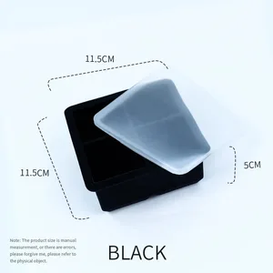 Silicone Large Ice Molds 2 Inch Big Ice Cube Trays with Removable Lid BPA-Free Easy Release and Stackable Flexible Ice Cube Tray