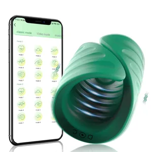 무선 APP 페니스 글래스 남성 자위대 지연 트레이너 글래스 자극기 마사지 남성 바이브레이터 섹스 토이 남성용 성인 용품
