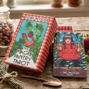 بطاقات التارو ذات الألوان المائية تحت عنوان The Magic Pantry Tarot Deck للطهاة المنزليين وعشاق الطعام بطاقات منقوشة مزدوجة 12*7 سم