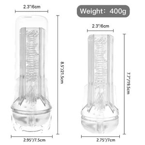 Masturbador masculino de silicona suave, Vaginas, bomba de pene transparente, bolsillo, taza de masturbación de resistencia para pene, Juguetes sexuales para hombres 18